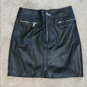 Tiger Mist black leather skirt
